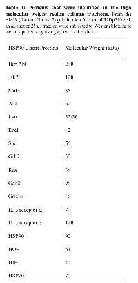 Table  1: Proteins  that  were  identified  in  the  high  molecular  weight  region  column  fractions. 